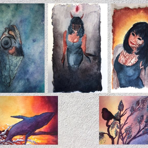 Original Watercolor Painting on Layered Cotton Paper - Picture 5 of 5